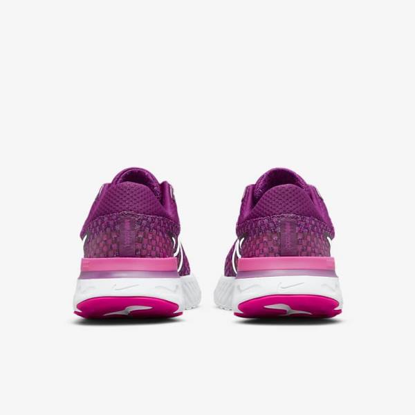 Nike React Infinity Run Flyknit 3 Maantie Naisten Juoksukengät Vaaleanviininpunainen Pinkki Valkoinen | NK298PMR