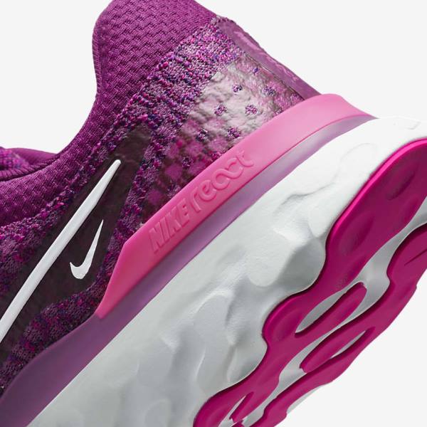 Nike React Infinity Run Flyknit 3 Maantie Naisten Juoksukengät Vaaleanviininpunainen Pinkki Valkoinen | NK298PMR