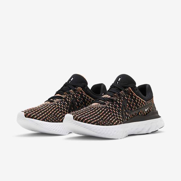 Nike React Infinity Run Flyknit 3 Maantie Naisten Juoksukengät Mustat Sininen Pinkki Valkoinen | NK562FGQ