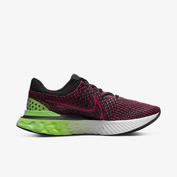 Nike React Infinity Run Flyknit 3 Maantie Miesten Juoksukengät Mustat Vihreä Punainen | NK659EMA