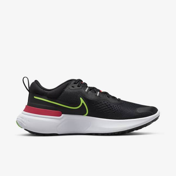 Nike React Miler 2 Maantie Miesten Juoksukengät Mustat Punainen Valkoinen Vihreä | NK432HPY