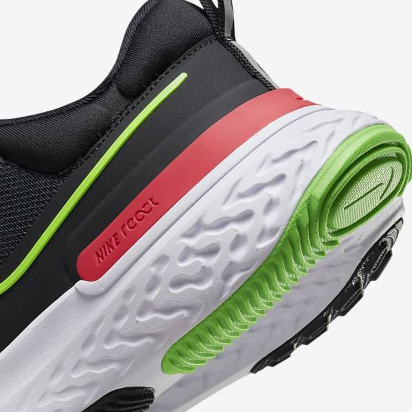 Nike React Miler 2 Maantie Miesten Juoksukengät Mustat Punainen Valkoinen Vihreä | NK432HPY