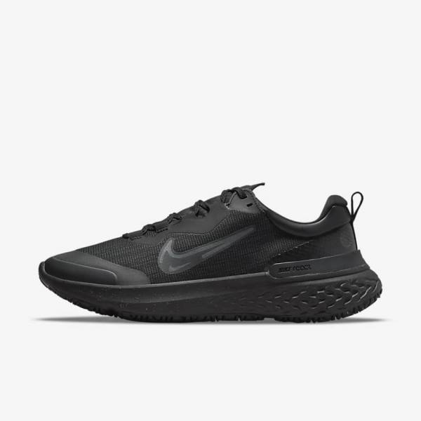 Nike React Miler 2 Shield Weatherised Maantie Miesten Juoksukengät Mustat Tummanharmaat Mustat | NK915CHS