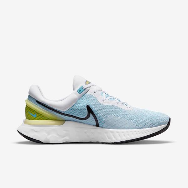 Nike React Miler 3 Maantie Miesten Juoksukengät Valkoinen Sininen Mustat | NK592MLW