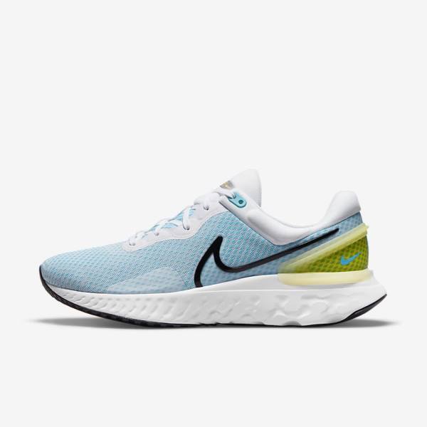 Nike React Miler 3 Maantie Miesten Juoksukengät Valkoinen Sininen Mustat | NK592MLW