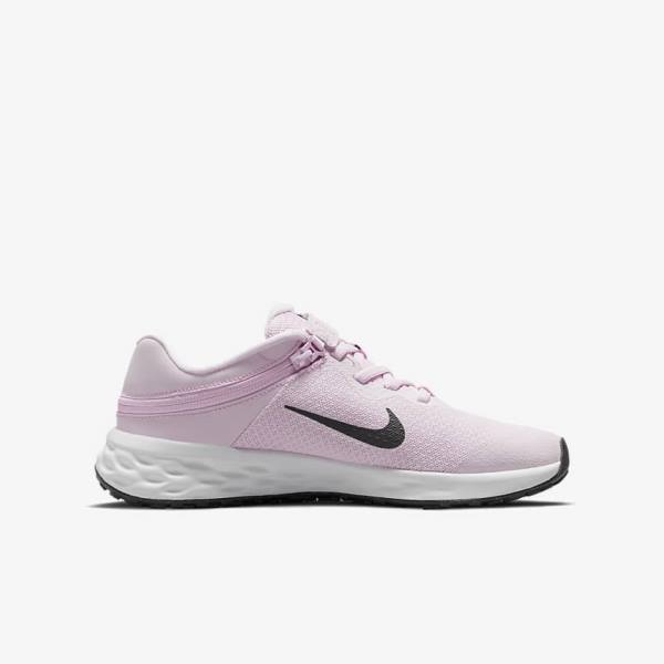 Nike Revolution 6 FlyEase Older Easy On-Off Maantie Lasten Juoksukengät Pinkki Mustat | NK783QCF