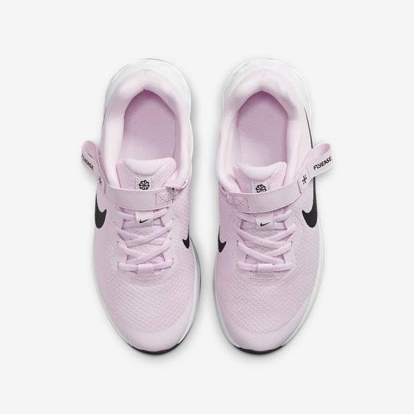 Nike Revolution 6 FlyEase Older Easy On-Off Maantie Lasten Juoksukengät Pinkki Mustat | NK783QCF