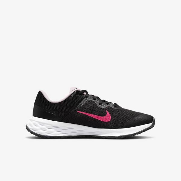 Nike Revolution 6 Older Maantie Lasten Juoksukengät Mustat Pinkki | NK102KPD