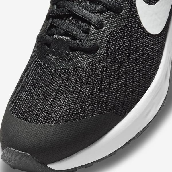 Nike Revolution 6 Older Maantie Lasten Juoksukengät Mustat Tummanharmaat Valkoinen | NK253WOS