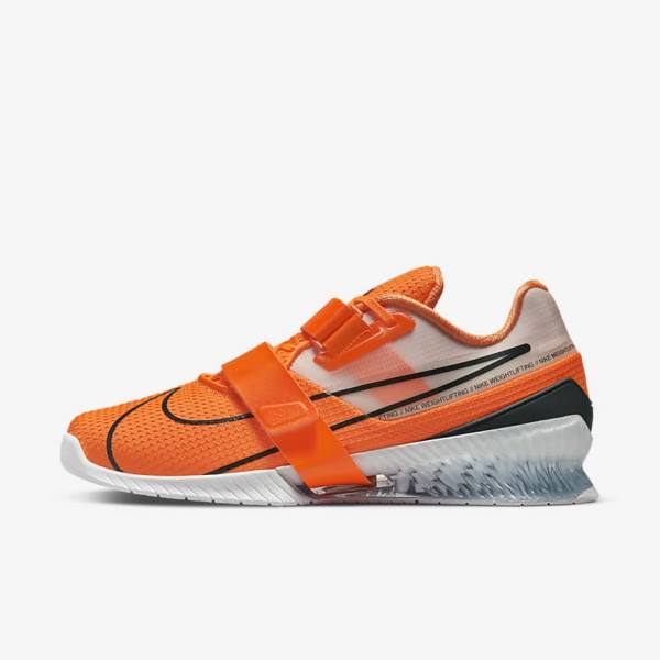 Nike Romaleos 4 Miesten Treenikengät Oranssi Valkoinen Mustat | NK408GRV