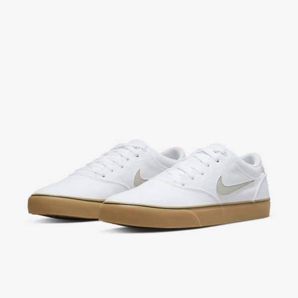 Nike SB Chron 2 Canvas Miesten Skeittikengät Valkoinen Vaaleanruskea Vaaleanbeige | NK487JCT