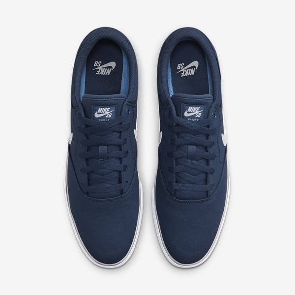 Nike SB Chron 2 Canvas Miesten Skeittikengät Laivastonsininen Laivastonsininen Mustat Valkoinen | NK875ARZ