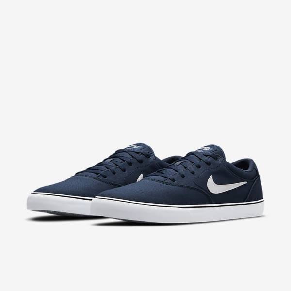 Nike SB Chron 2 Canvas Miesten Skeittikengät Laivastonsininen Laivastonsininen Mustat Valkoinen | NK875ARZ