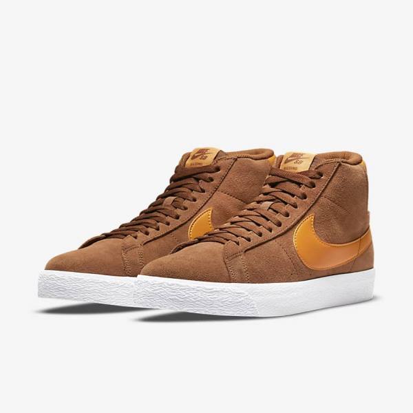 Nike SB Zoom Blazer Mid Miesten Skeittikengät Valkoinen Keltainen | NK358KVN