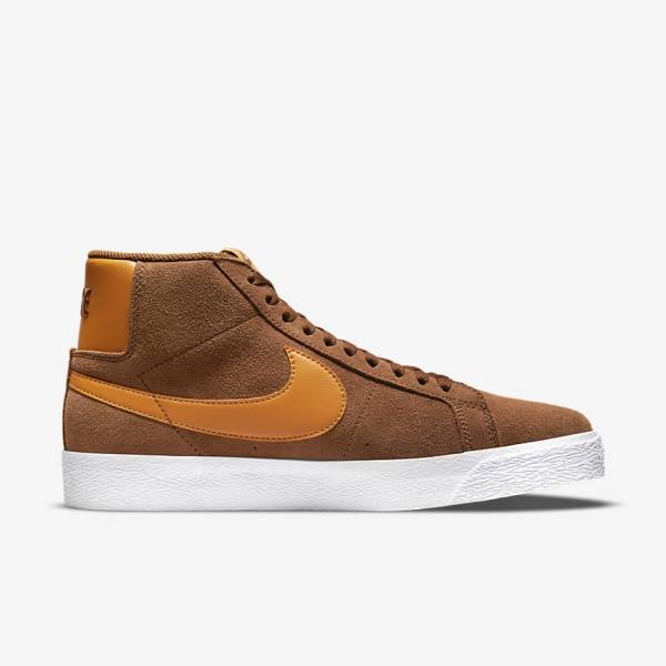 Nike SB Zoom Blazer Mid Naisten Skeittikengät Valkoinen Keltainen | NK063NCP