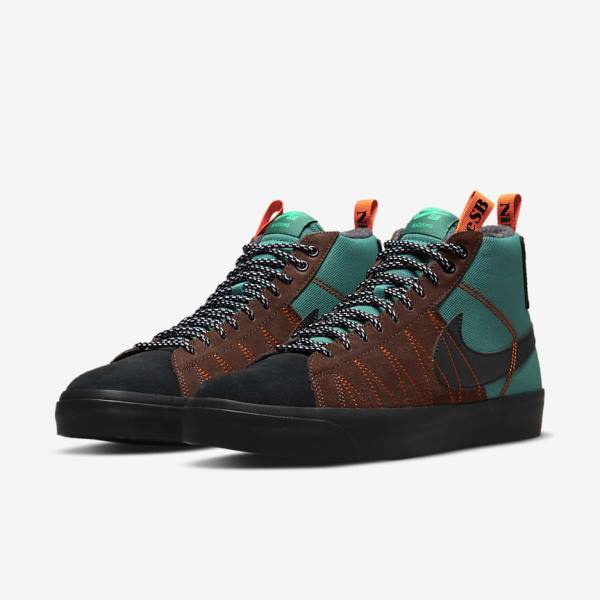 Nike SB Zoom Blazer Mid Premium Miesten Skeittikengät Vihreä Valkoinen Oranssi Mustat | NK813VFD