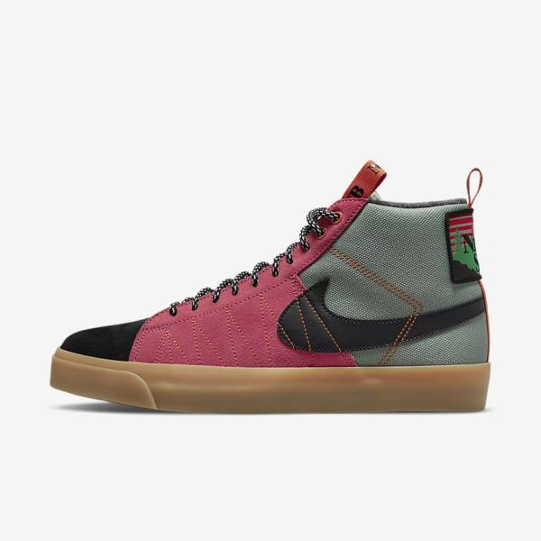 Nike SB Zoom Blazer Mid Premium Miesten Skeittikengät Valkoinen Ruskea Mustat | NK957CIU