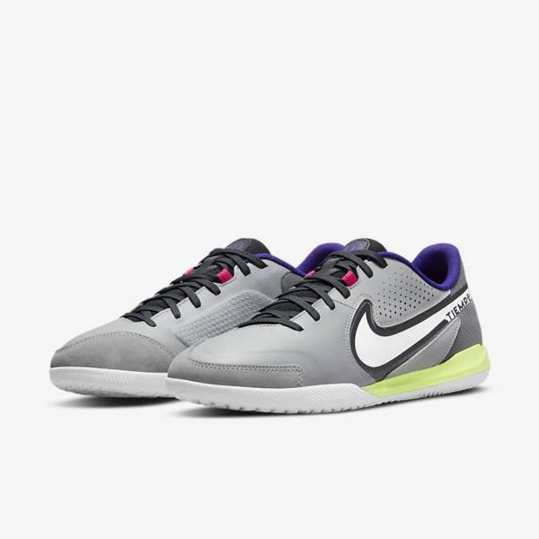 Nike Tiempo Legend 9 Academy IC Indoor-Court Naisten Jalkapallokengät Vaaleanharmaat Valkoinen | NK897LWF