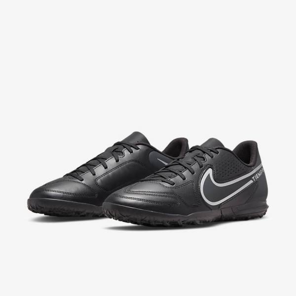 Nike Tiempo Legend 9 Club TF Turf Miesten Jalkapallokengät Mustat Tummanharmaat | NK724FMS