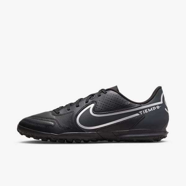 Nike Tiempo Legend 9 Club TF Turf Miesten Jalkapallokengät Mustat Tummanharmaat | NK724FMS