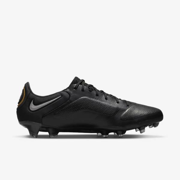 Nike Tiempo Legend 9 Elite FG Firm-Ground Naisten Jalkapallokengät Mustat Tummanharmaat Metal Kultaiset Metal Tummanharmaat | NK209IFN