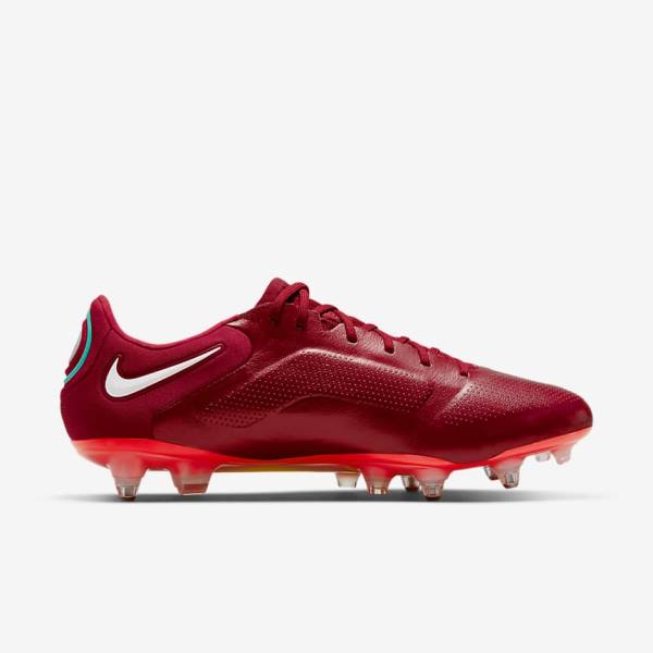 Nike Tiempo Legend 9 Elite SG-Pro AC Soft-Ground Naisten Jalkapallokengät Punainen Vaaleanpunainen Valkoinen | NK106ZSX