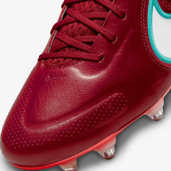 Nike Tiempo Legend 9 Elite SG-Pro AC Soft-Ground Miesten Jalkapallokengät Punainen Vaaleanpunainen Valkoinen | NK723FVH