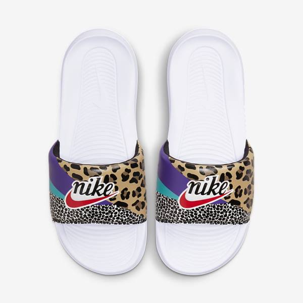 Nike Victori One Print Naisten Rantasandaalit Valkoinen Mustat Violetit Punainen | NK453SIO