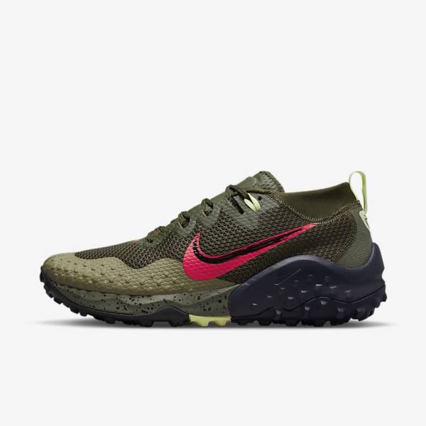 Nike Wildhorse 7 Trail Miesten Juoksukengät Khaki Oliivinvihreä Obsidian Punainen | NK930DVA