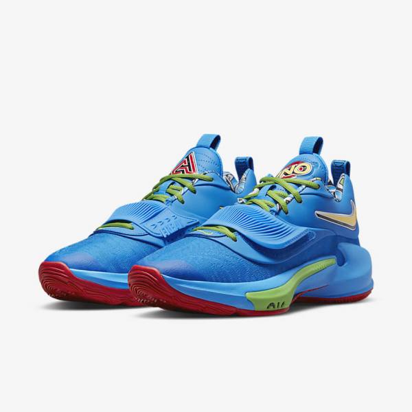 Nike Zoom Freak 3 Miesten Koripallokengät Sininen Valkoinen Punainen Mustat | NK470ZSH