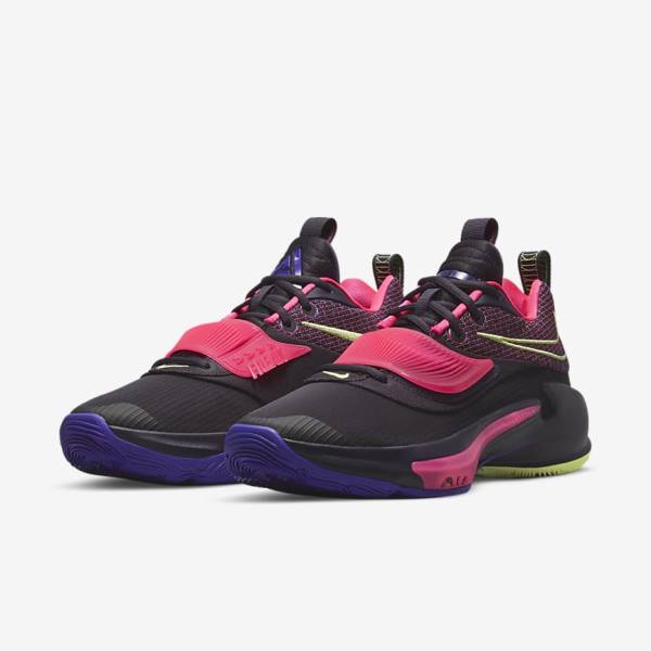 Nike Zoom Freak 3 Naisten Koripallokengät Violetit Pinkki Violetit Vaaleansitruuna | NK569KAB