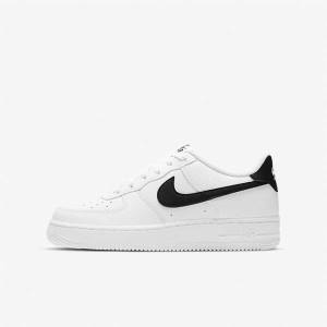 Nike Air Force 1 Older Lasten Tennarit Valkoinen Mustat | NK874HPZ