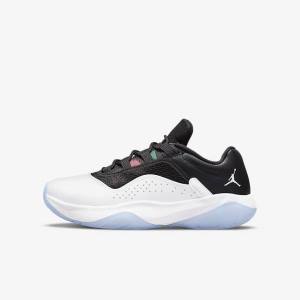 Nike Air Jordan 11 CMFT Low Older Lasten Tennarit Valkoinen Mustat Vihreä Metal Hopea | NK814YBO