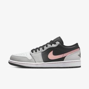 Nike Air Jordan 1 Low Miesten Jordan Kengät Mustat Harmaat Valkoinen Koralli | NK206KBV