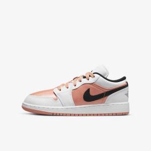 Nike Air Jordan 1 Low Older Lasten Tennarit Valkoinen Mustat | NK608WEC