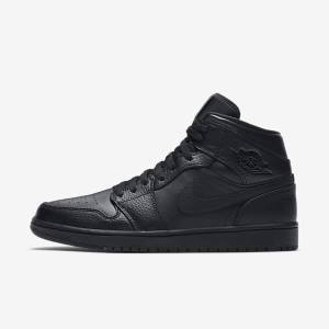 Nike Air Jordan 1 Mid Miesten Tennarit Mustat | NK941OHZ