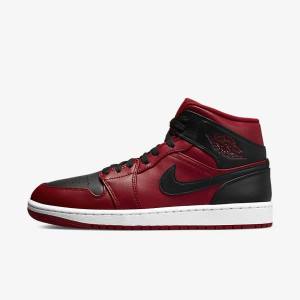 Nike Air Jordan 1 Mid Miesten Tennarit Punainen Valkoinen Mustat | NK895BRK