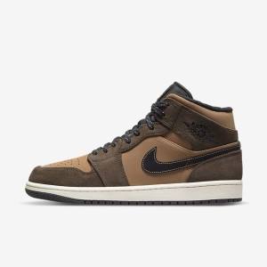 Nike Air Jordan 1 Mid SE Miesten Tennarit Tummansuklaa Ruskea Mustat Punainen | NK374XIS