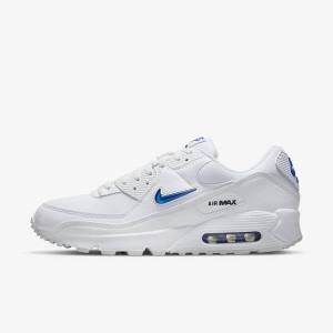 Nike Air Max 90 Miesten Tennarit Valkoinen Mustat Kuninkaallinen Sininen | NK851GMN