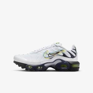 Nike Air Max Plus Older Lasten Tennarit Valkoinen Harmaat Sininen | NK094XSC