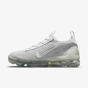 Nike Air VaporMax 2021 FK Naisten Tennarit Valkoinen Platina Metal Hopea Valkoinen | NK642OZL