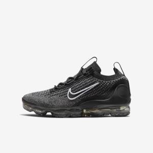 Nike Air VaporMax 2021 FK Older Lasten Tennarit Mustat Valkoinen Tummanharmaat Mustat | NK148NCS