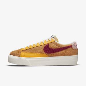 Nike Blazer Low Platform Naisten Tennarit Kultaiset Pinkki Viininpunainen | NK348RDV