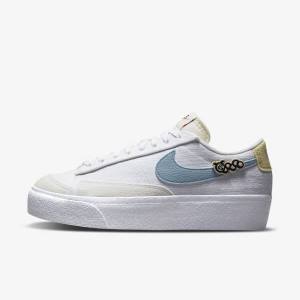 Nike Blazer Low Platform Next Nature Naisten Tennarit Valkoinen Pinkki Valkoinen Sininen | NK142GAM