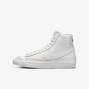 Nike Blazer Mid 77 Older Lasten Koripallokengät Valkoinen Vaaleanruskea Valkoinen | NK089HBF