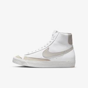 Nike Blazer Mid 77 SE Older Lasten Tennarit Valkoinen Vaaleanbeige | NK789VAR