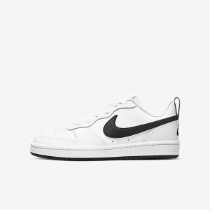 Nike Court Borough Low 2 Older Lasten Tennarit Valkoinen Mustat | NK563SBY