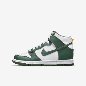 Nike Dunk High Older Lasten Tennarit Vihreä Kultaiset Valkoinen | NK951ARZ