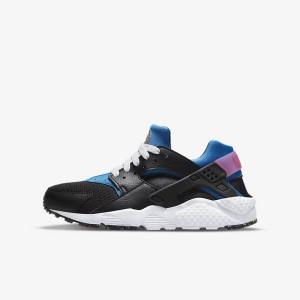 Nike Huarache Run Older Lasten Tennarit Mustat Vaaleansininen Pinkki Minttu | NK601WSC