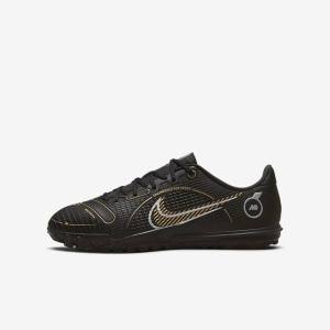 Nike Jr. Mercurial Vapor 14 Academy TF Older Kids Turf Lasten Jalkapallokengät Mustat Metal Hopea Harmaat Metal Kultaiset | NK013ZOD